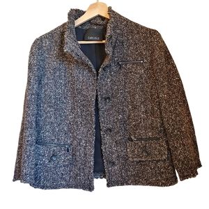 Carlisle Wool Silk Brown Career Professional Blazer Jacket Size 10